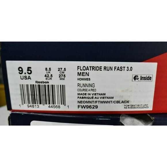Reebok Men Size 9.5 Floatride Run Fast 3.0 Neon Mint Green Running Shoe Sneakers main image 11